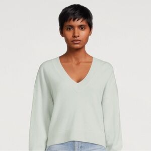 Holt Renfrew crew neck mint  green merino wool long sleeve light knit sweater XL